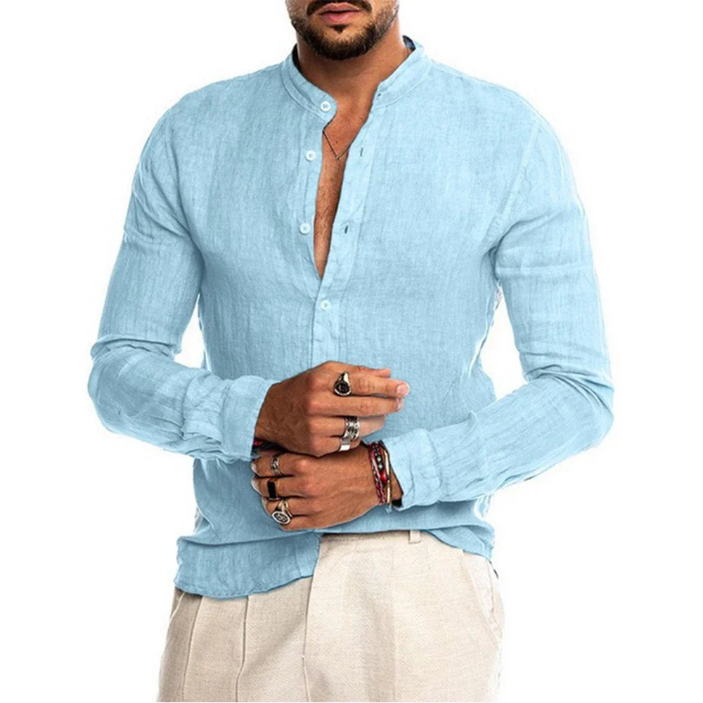 Camisa de lino y algodón