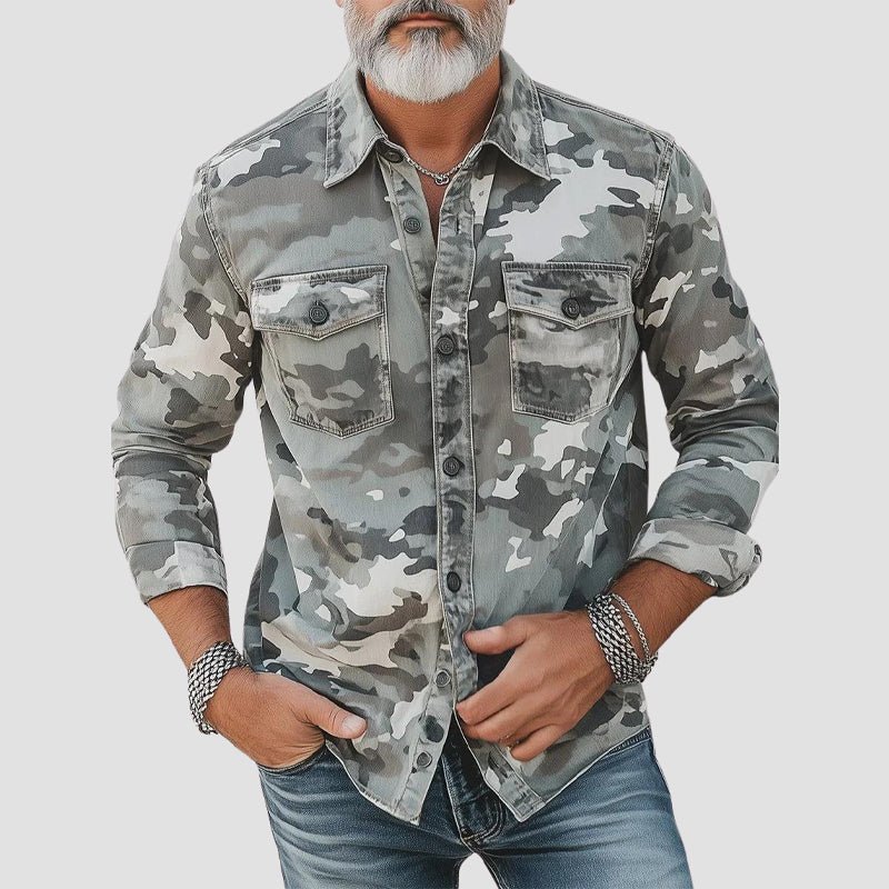 Camisa elegante de camuflaje para hombre