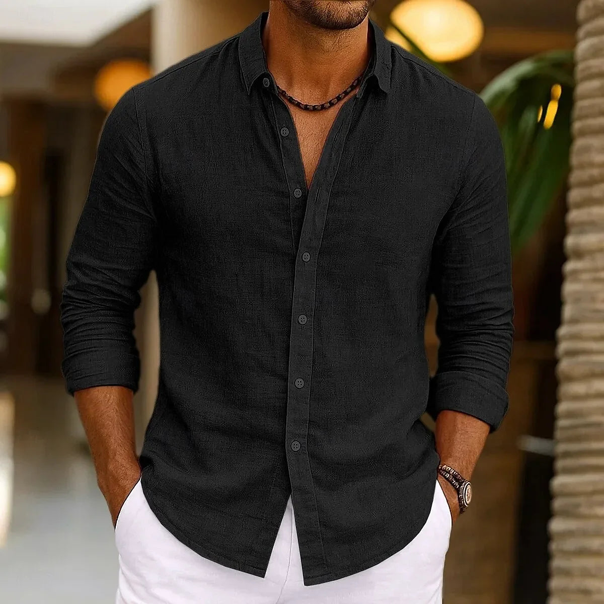 Elegante camisa de algodón